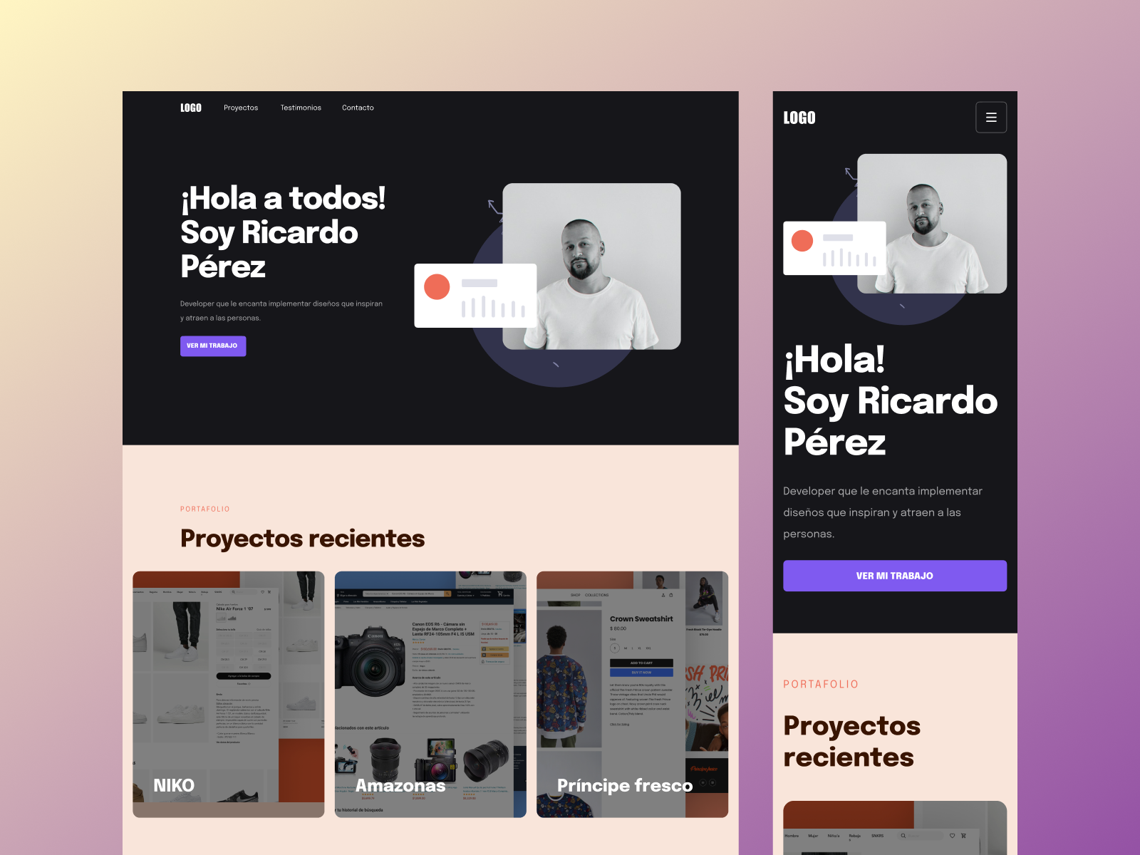 Captura de Portafolio de Ricardo