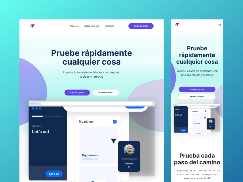 Captura de Landing Page de Pruebas Remotas